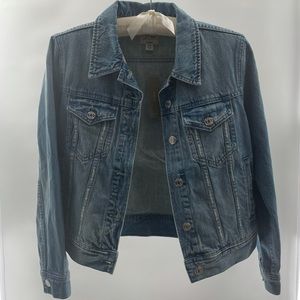 NWT J. Crew Denim Jacket Distressed Petite